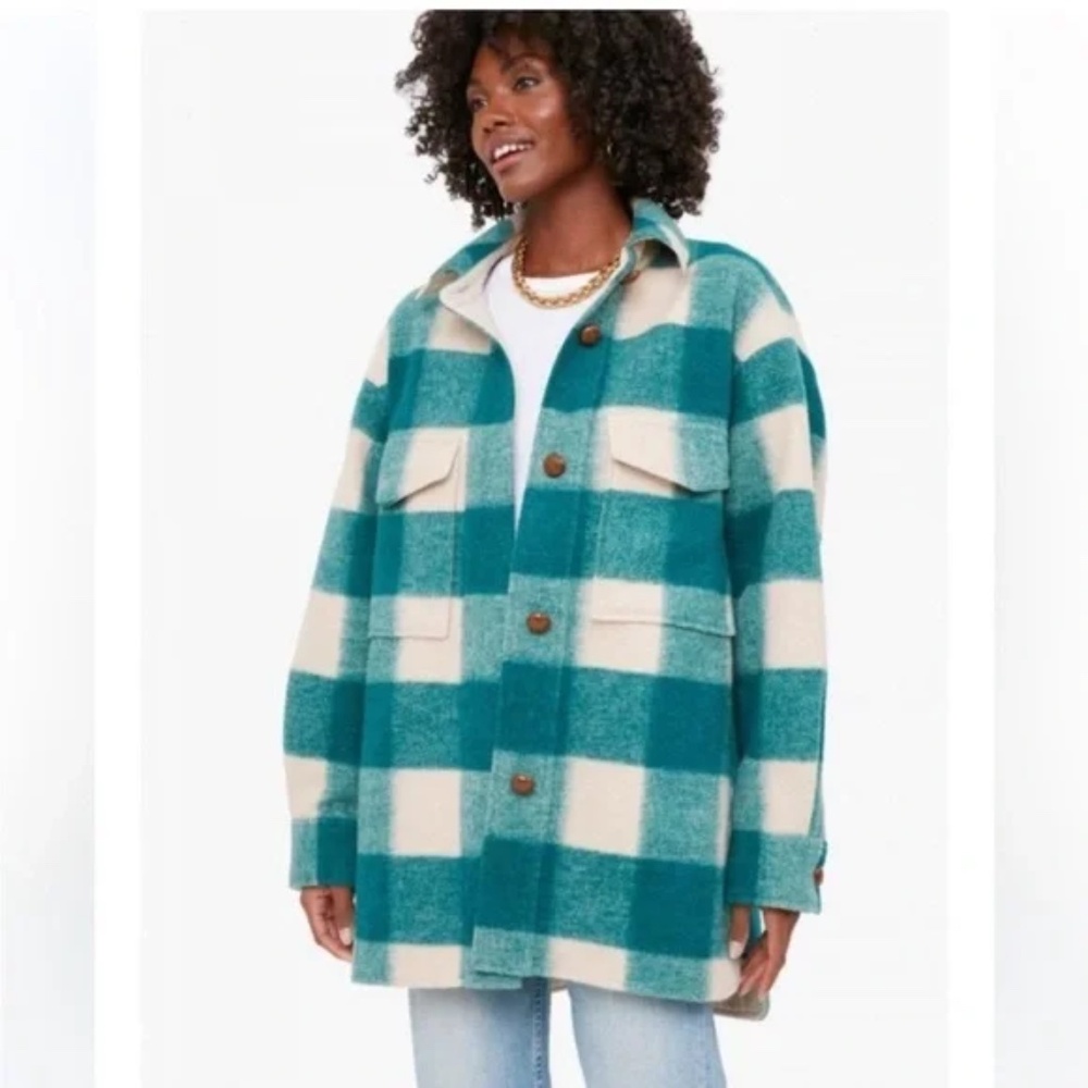 Tuckernuck Aspen Plaid Oversized Button Down Shirt Jacket Shacket XS